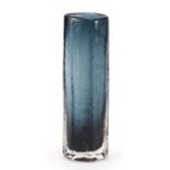 Geoffrey Baxter for Whitefriars, tubular glass vase in indigo or pewter, 30cm high :For Further