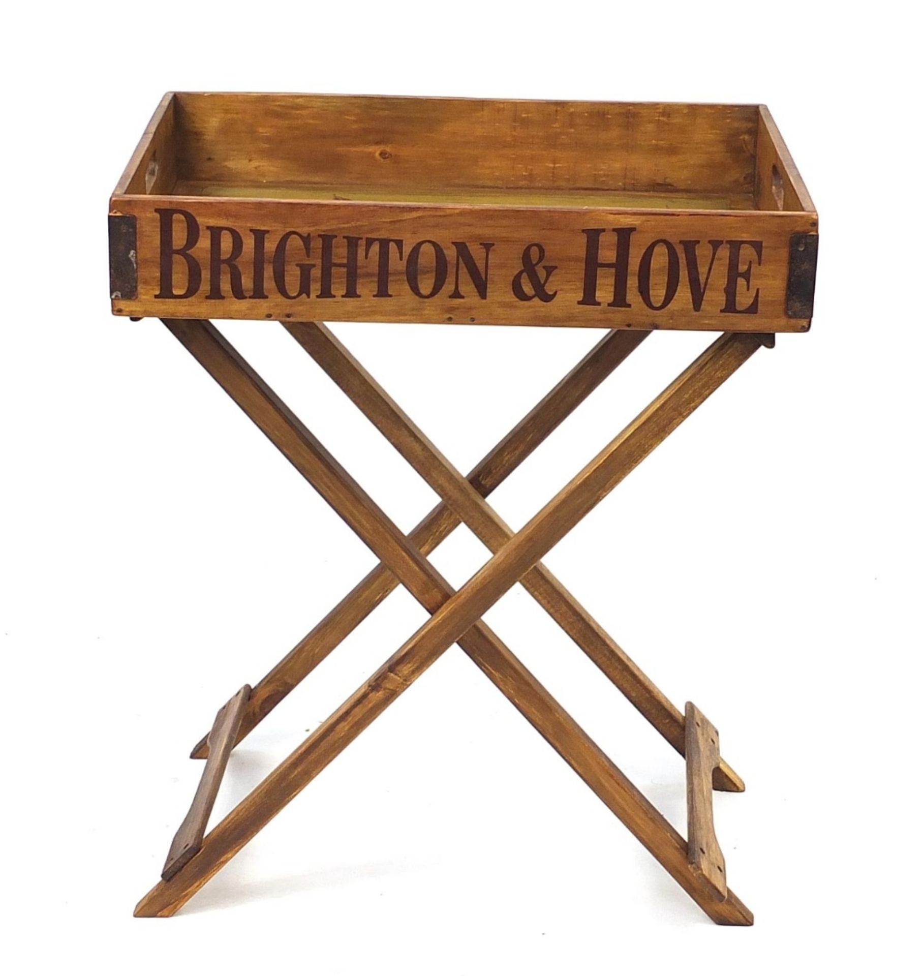 Brighton Pier design butler's tray on stand, 78.5cm H x 65cm W x 45cm D :For Further Condition - Image 2 of 4