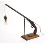 Industrial antique gun design table lamp, 50cm high :For Further Condition Reports Please Visit