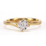 9ct gold diamond cluster ring, size M, 2.3g :For Further Condition Reports Please Visit Our Website,