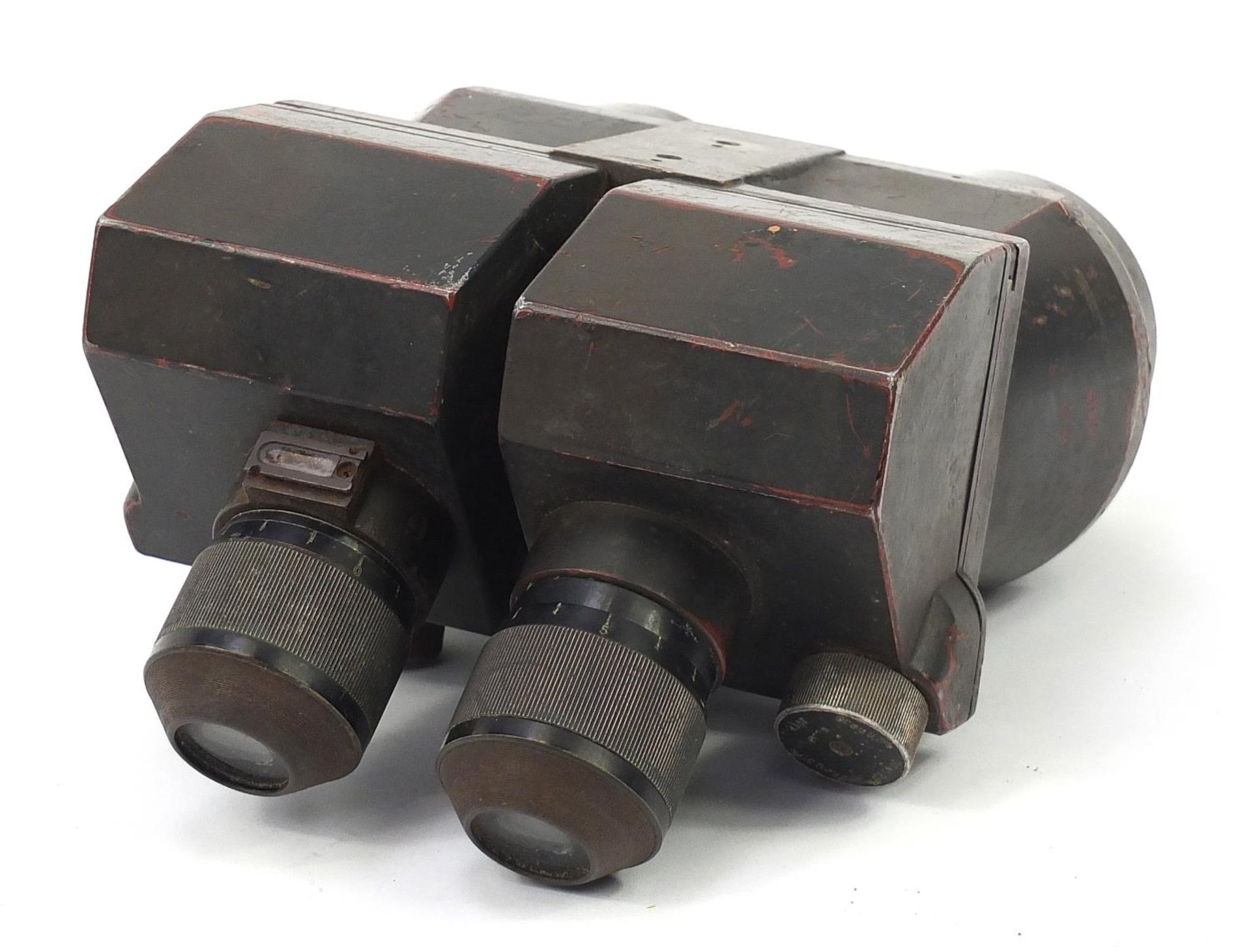 Pair of German military World War II Flak-F 10cm x 80 spotting/observation binoculars numbered - Image 3 of 5