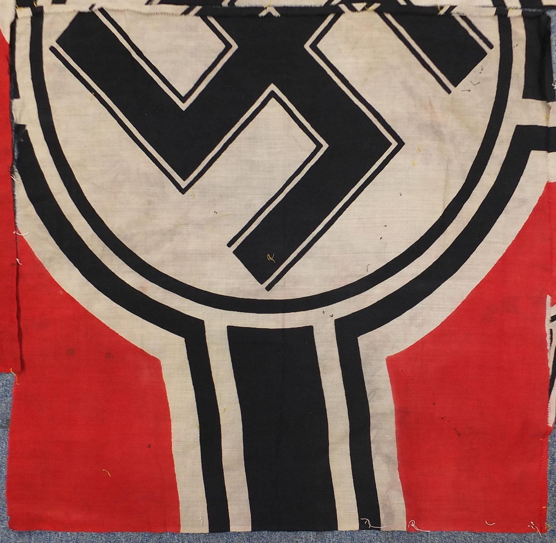 German military interest flag in three sections, the largest piece 218cm wide :For Further Condition - Image 4 of 4