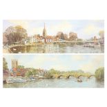 Robin Davidson - Marlow and Henley on Thames, prints, mounted and framed, one glazed, each 65cm x