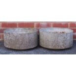 Pair of stoneware garden planters, impressed Florastone, 20cm H x 40cm in diameter :For Further