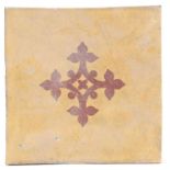 Victorian Minton & Co encaustic tile from the Westminster Palace throne room, 15cm x 15cm (