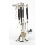 Novelty silver plated bar companion set including corkscrew and bottle opener, 28cm high :For