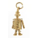 9ct gold articulated clown pendant, 2.4cm high, 2.4g :For Further Condition Reports Please Visit Our