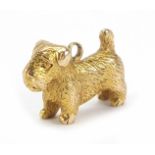 9ct gold Terrier dog charm, 1.5cm in length, 3.0g :For Further Condition Reports Please Visit Our