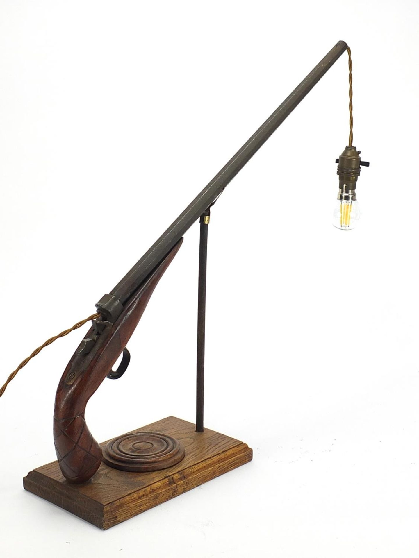 Industrial antique gun design table lamp, 50cm high :For Further Condition Reports Please Visit - Image 2 of 2