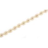 Freshwater pearl necklace with 9ct gold clasp, 40cm in length, 13.0g :For Further Condition