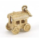 9ct gold gypsy wagon charm, 9mm in length, 1.1g :For Further Condition Reports Please Visit Our