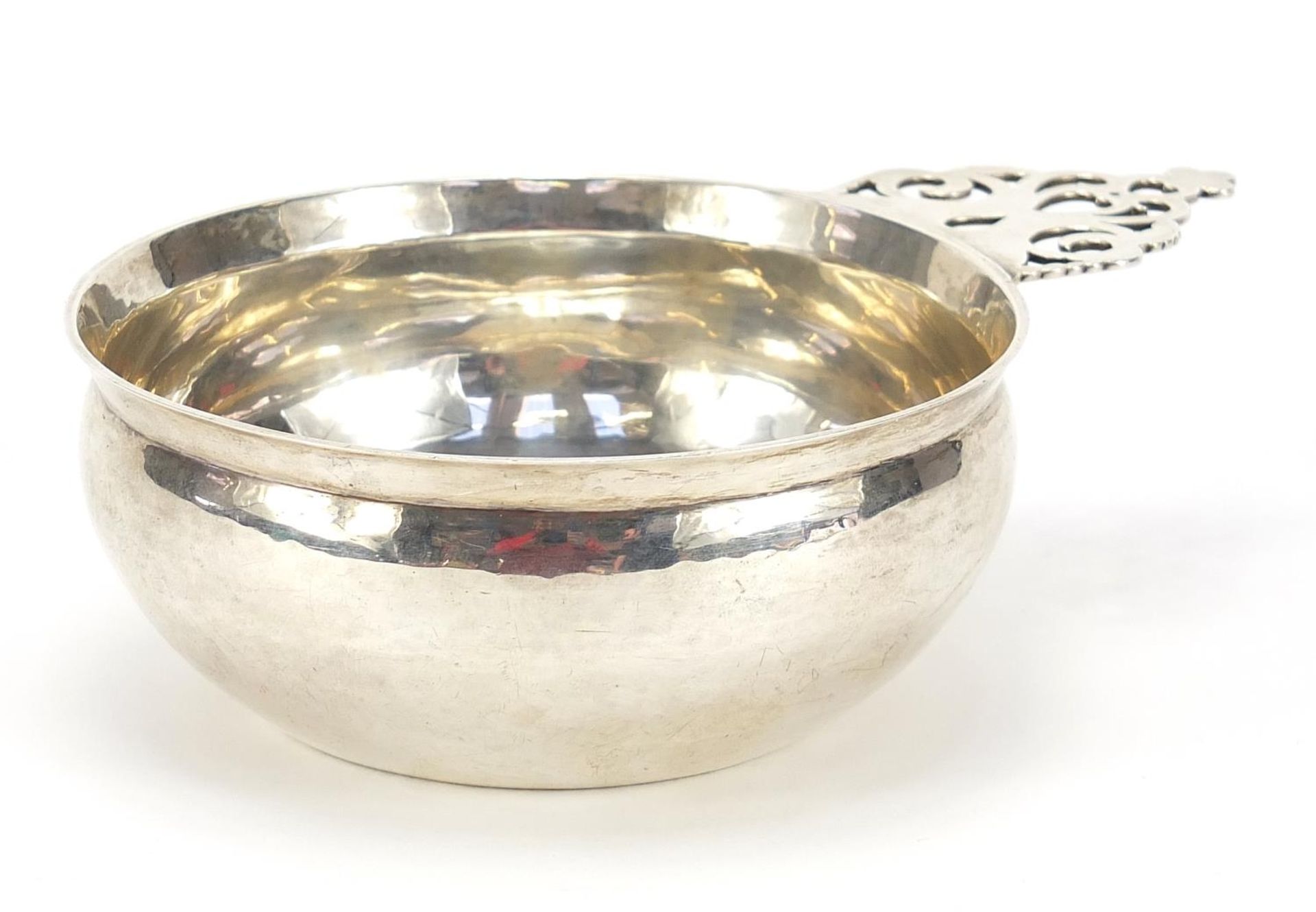 George Nathan and Ridley Hayes, George V silver porringer, Birmingham 1911, 17cm in length, 202.