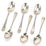 Walker & Hall, set of six silver golfing interest teaspoons, Sheffield 1933, 11cm in length, 81.