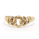 9ct gold chain link design ring, size N, 1.9g :For Further Condition Reports Please Visit Our