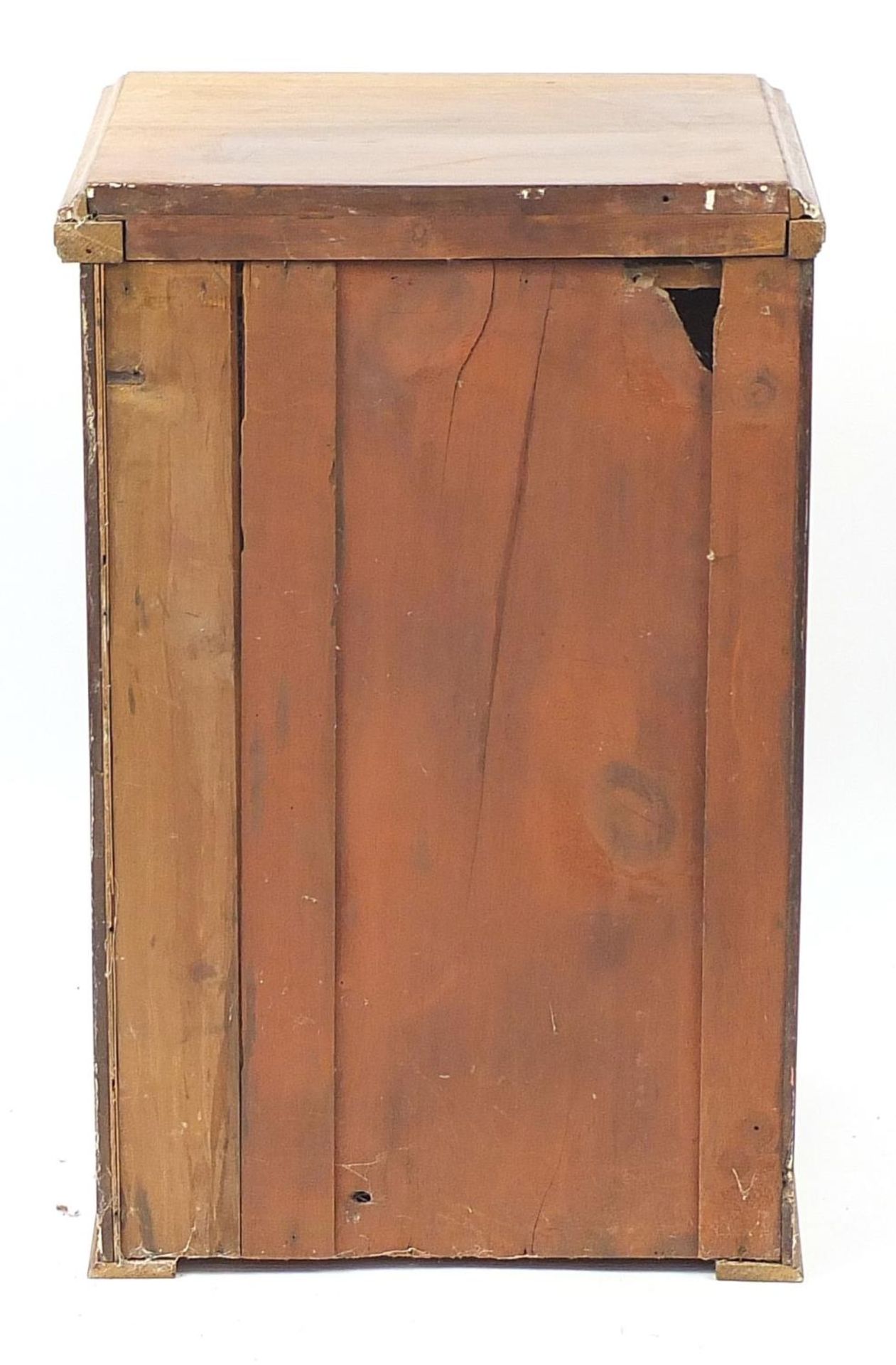 Carved walnut pedestal cupboard with drawer enclosing two shelves, 82cm H x 52cm W x 46cm D :For - Image 4 of 4