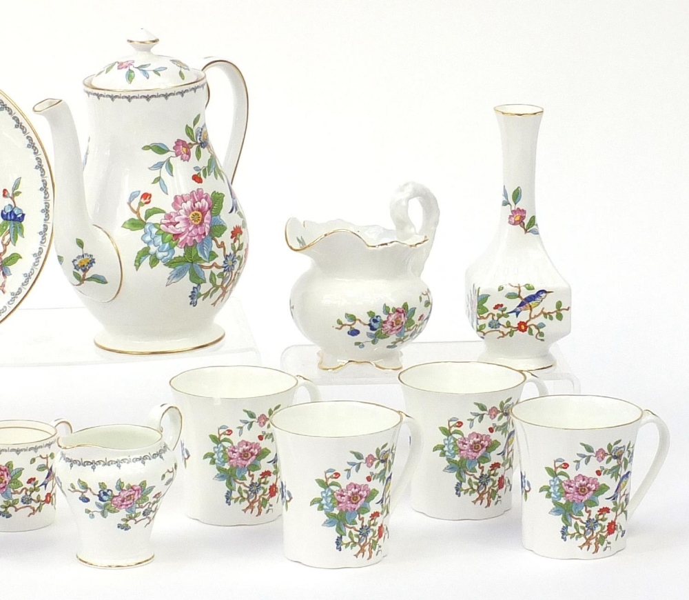 Aynsley Pembroke teaware including coffee pot, coffee cans, saucers and a jug, the largest 23cm high - Image 3 of 5