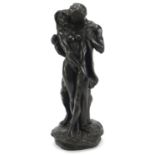 Bronzed sculpture of nude lovers, 35.5cm high :For Further Condition Reports Please Visit Our