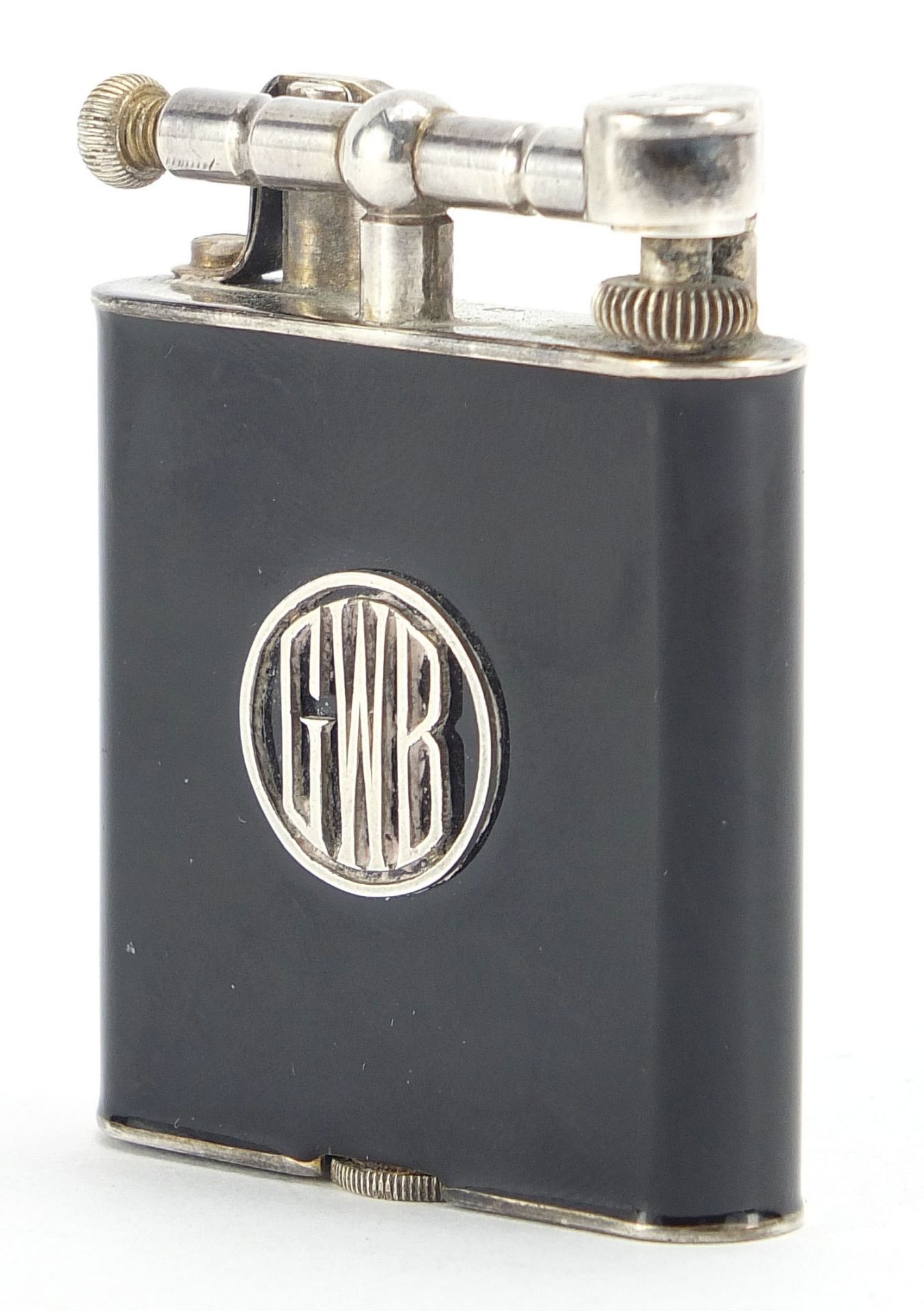 Alfred Dunhill & Sons, Art Deco Namiki silver and enamel pocket lighter, character marks to reverse,