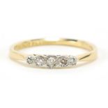 18ct gold and platinum diamond five stone ring, size O, 1.8g :For Further Condition Reports Please