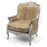 Jimmie Martin, French style open armchair with leather upholstery detailing Gary Rhodes mashed