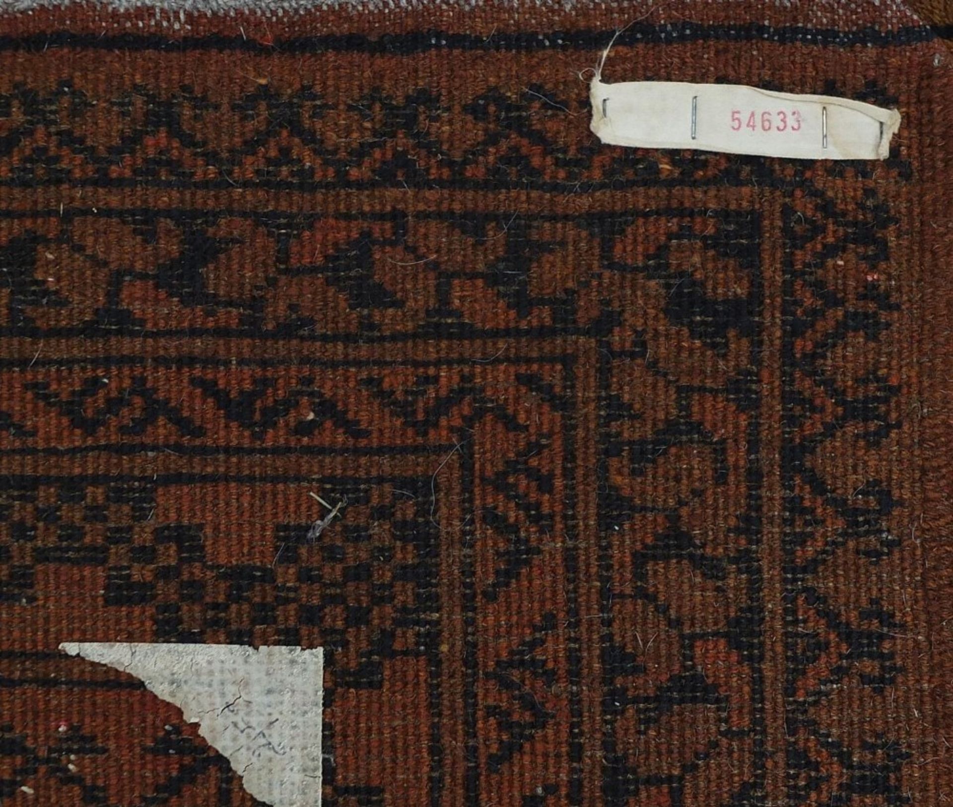 Rectangular Persian orange ground rug having all over geometric design, 125cm x 79cm :For Further - Image 4 of 4