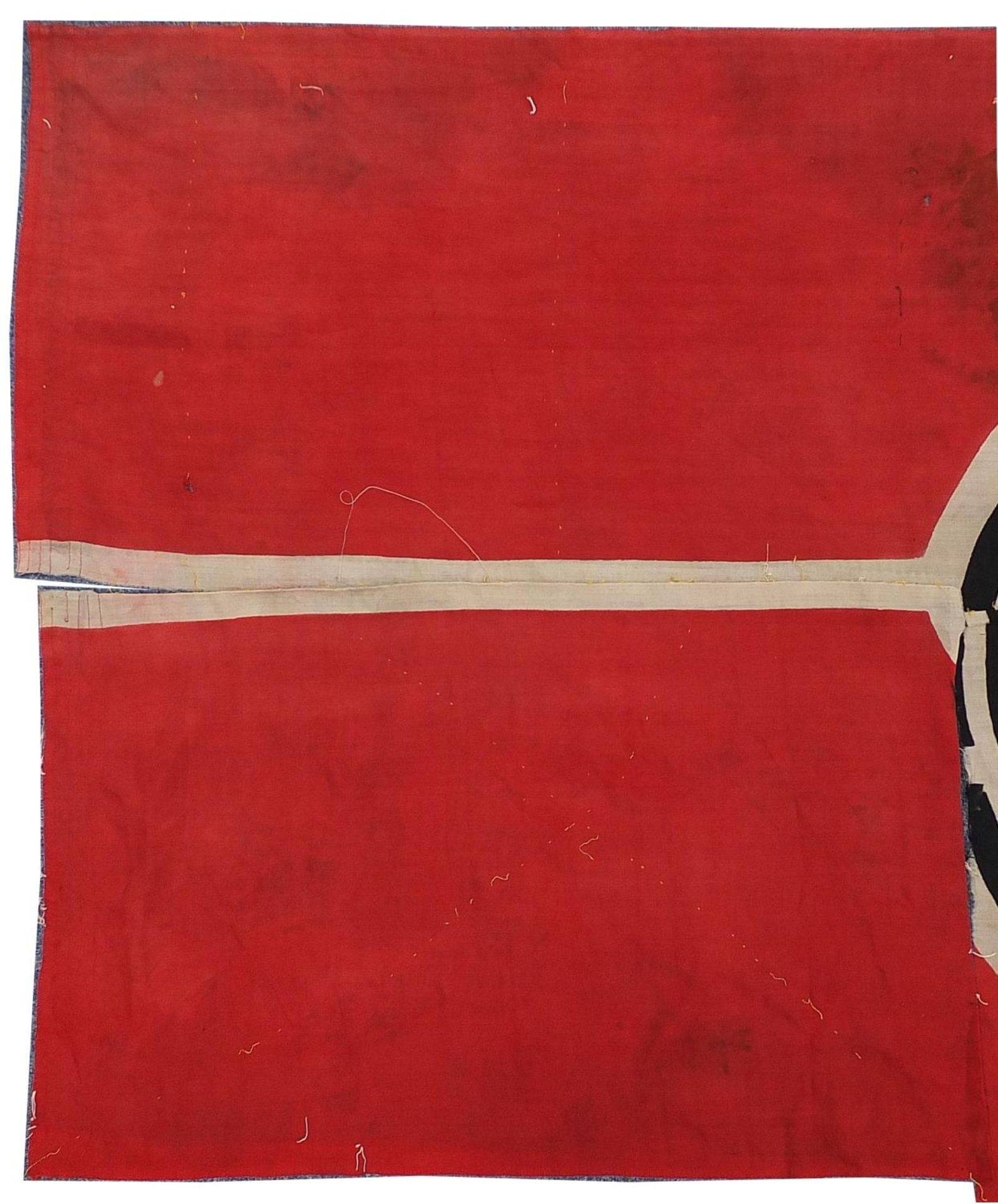 German military interest flag in three sections, the largest piece 218cm wide :For Further Condition - Image 2 of 4