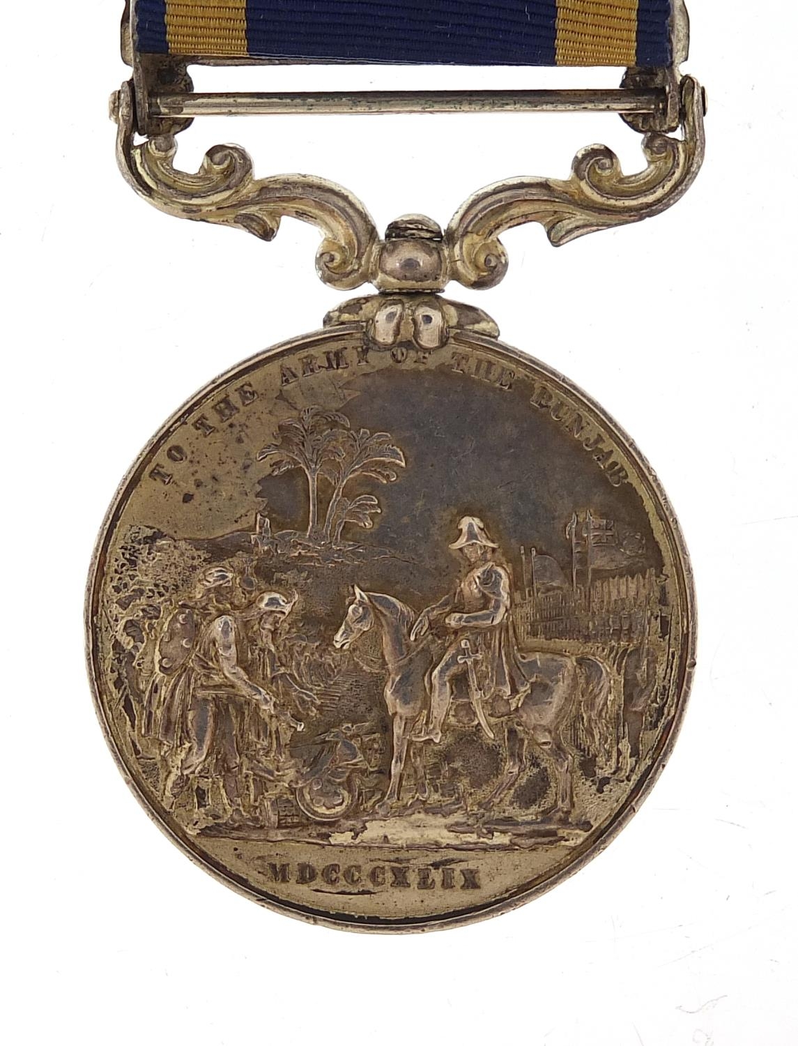 Victorian British military Punjab medal with Chilianwala and Goojerat bars awarded to THOS. - Image 3 of 3