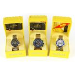 Three gentlemen's Invicta wristwatches with boxes and paperwork models Speciality 14876, Aviation