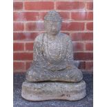 Stoneware garden figure of Thai Buddha seated in the lotus position, 50cm high :For Further