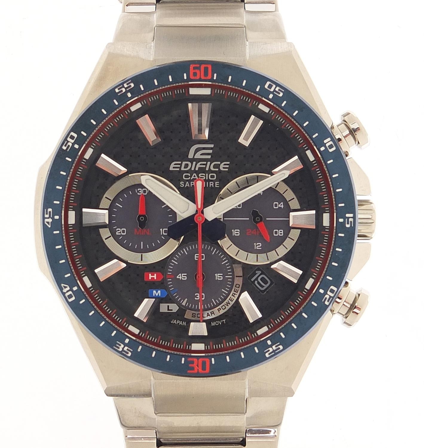 Casio Edifice, gentlemen's Scuderia Toro Rosso solar 2018 limited edition wristwatch with box,