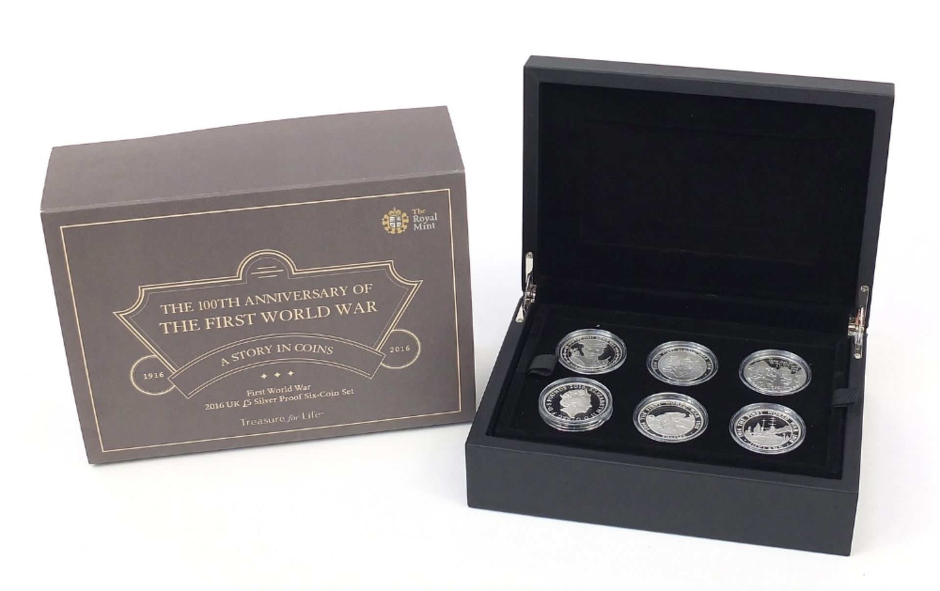 2016 five pound silver proof six coin set from the The 100th Anniversary of the First World War