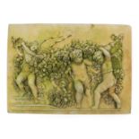 Rectangular classical plaque decorated in relief with four Putti, 41cm x 30cm :For Further Condition