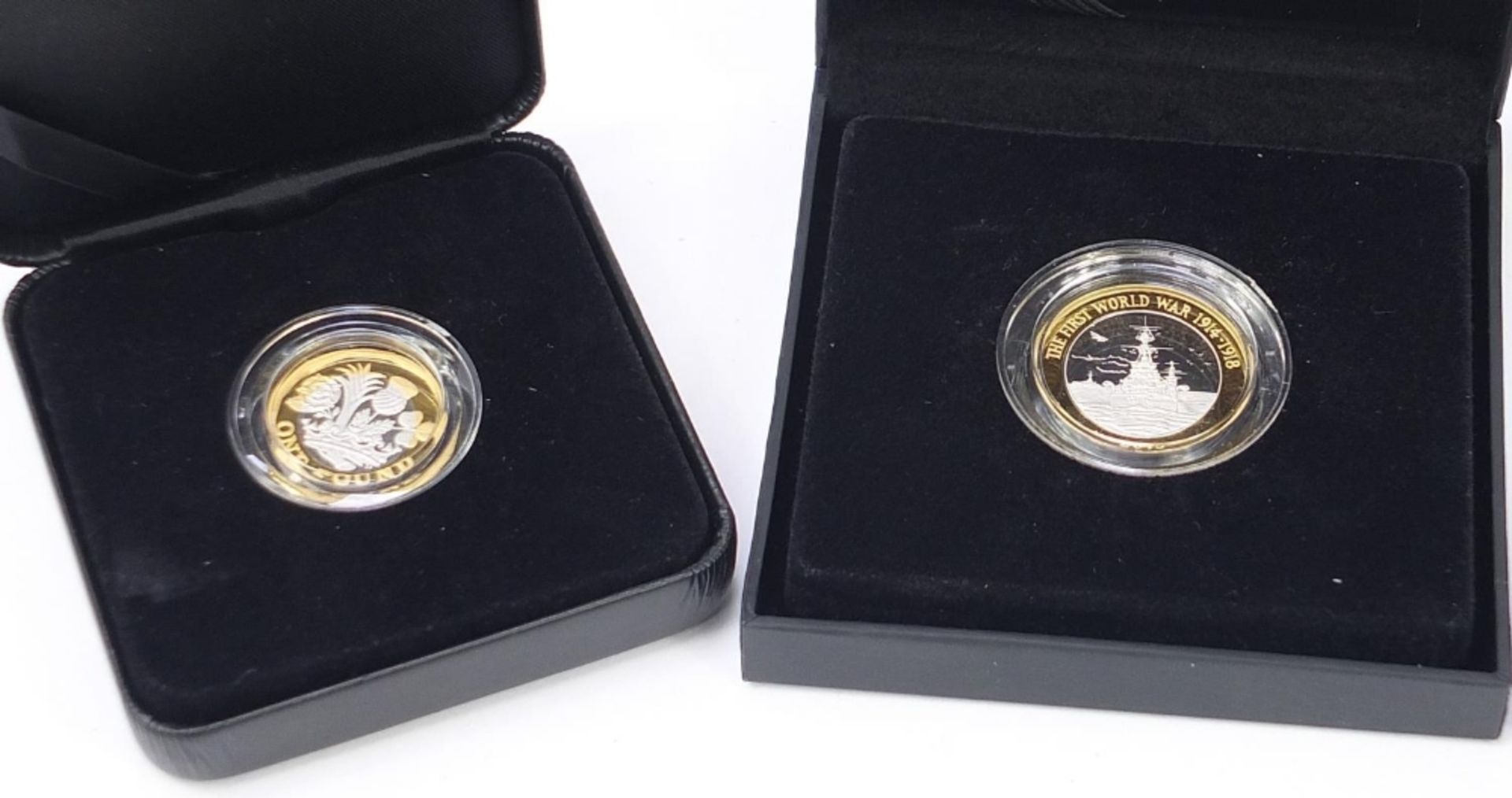 Six silver proof coins with cases and boxes comprising 50th Anniversary of the Death of Sir - Image 2 of 5