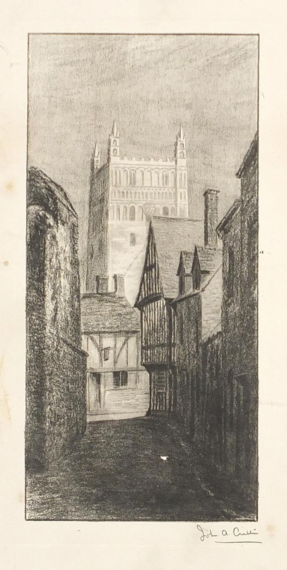 Four pencil signed prints/etchings including Westminster Abbey by Alfred J Benett, St Pauls Brighton - Bild 7 aus 20
