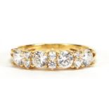 18ct gold cubic zirconia half eternity ring, size N, 3.5g :For Further Condition Reports Please