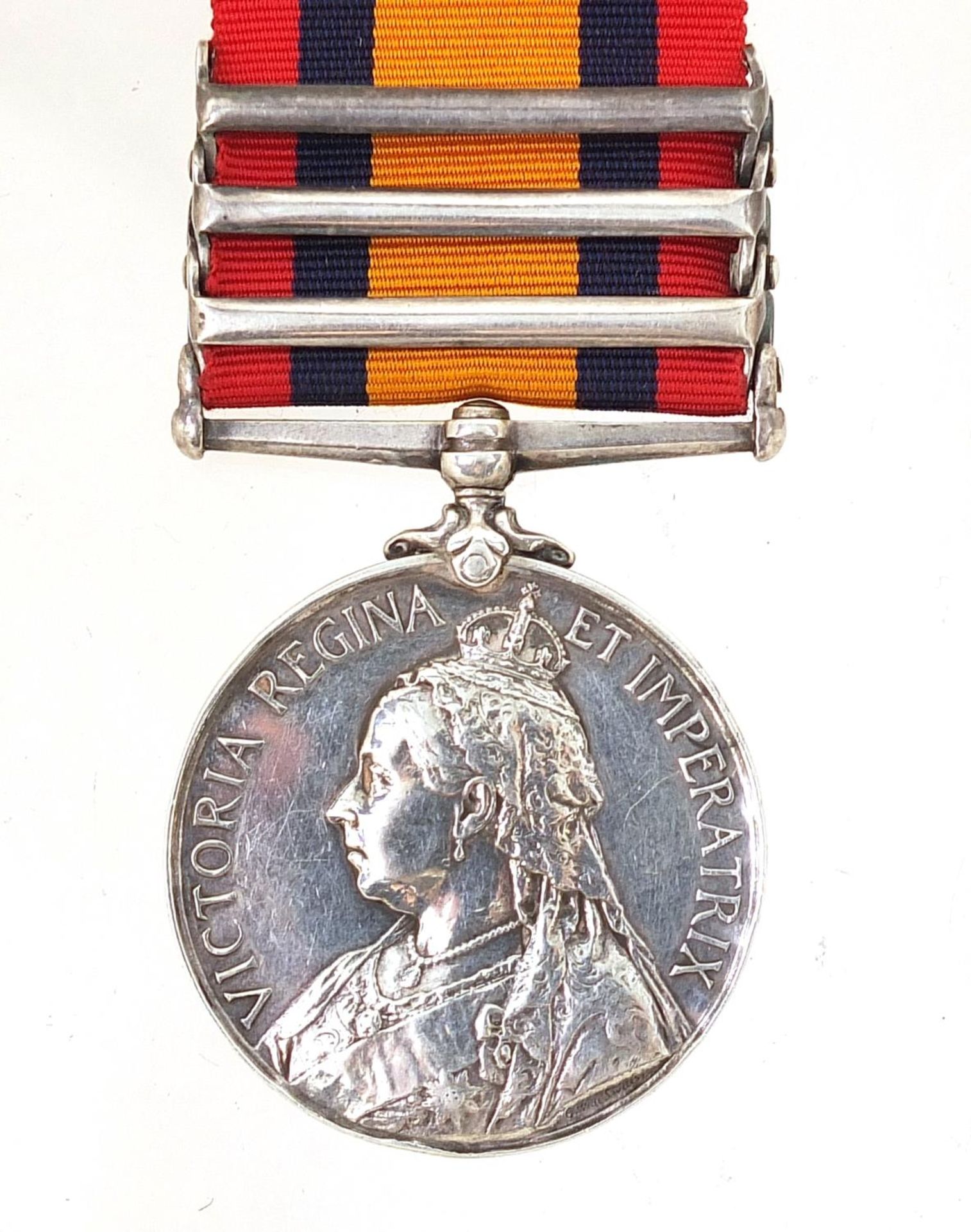 Victorian British military Queen's three bar South Africa medal awarded to PTE G RUSH 2ND BATT S W - Image 2 of 5