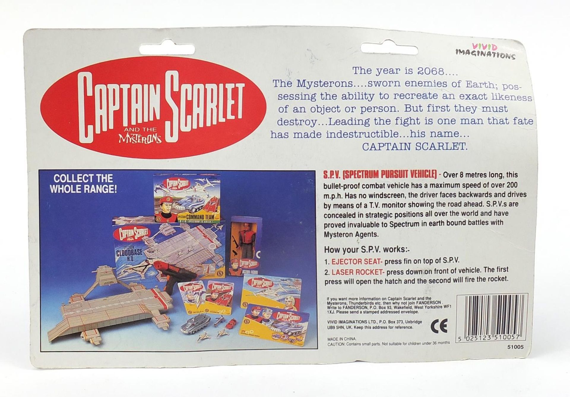 Three Captain Scarlet SPV Spectrum pursuit vehicles by Vivid Imaginations with blister packs :For - Bild 7 aus 7