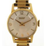 Tissot, vintage ladies 14ct gold wristwatch with box and paperwork, 19.5mm in diameter :For