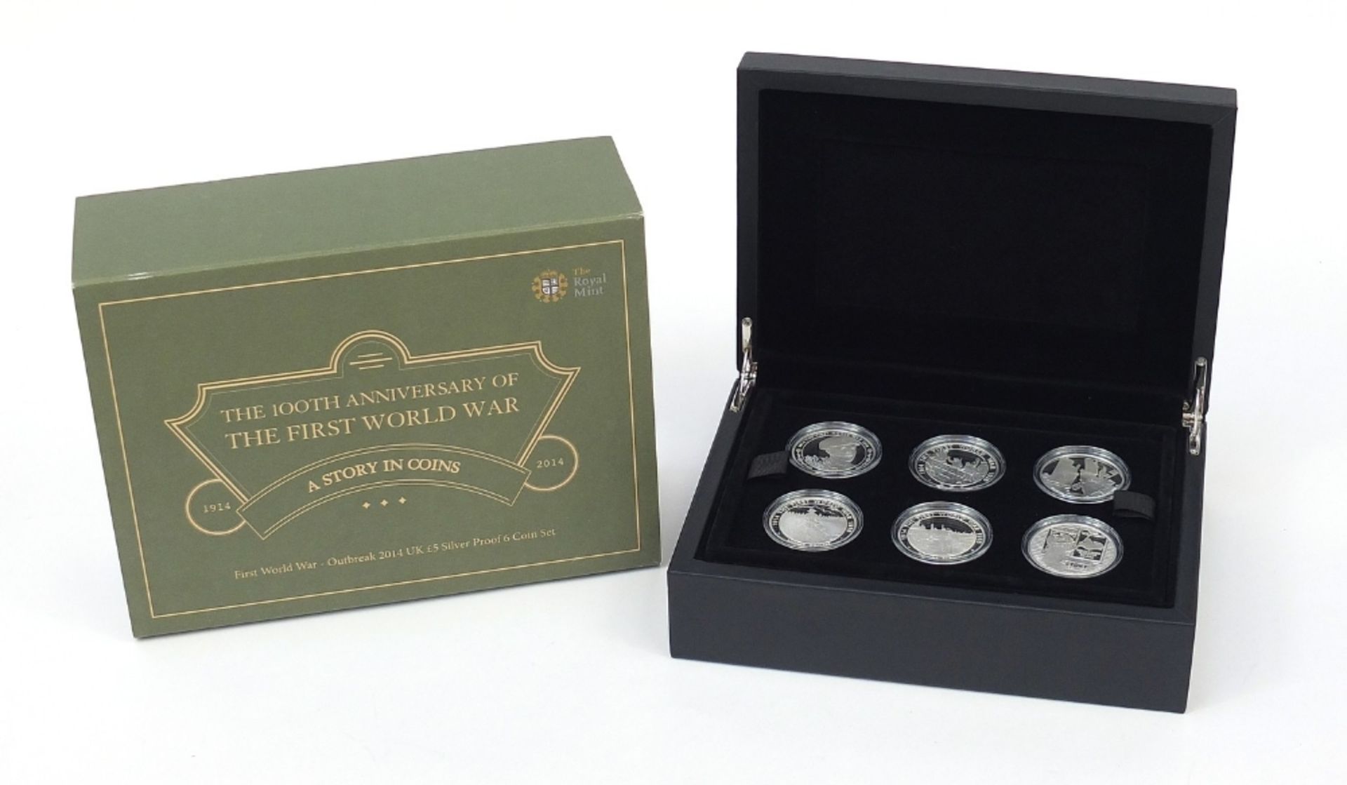 2014 five pound silver proof six coin set from the The 100th Anniversary of the First World War