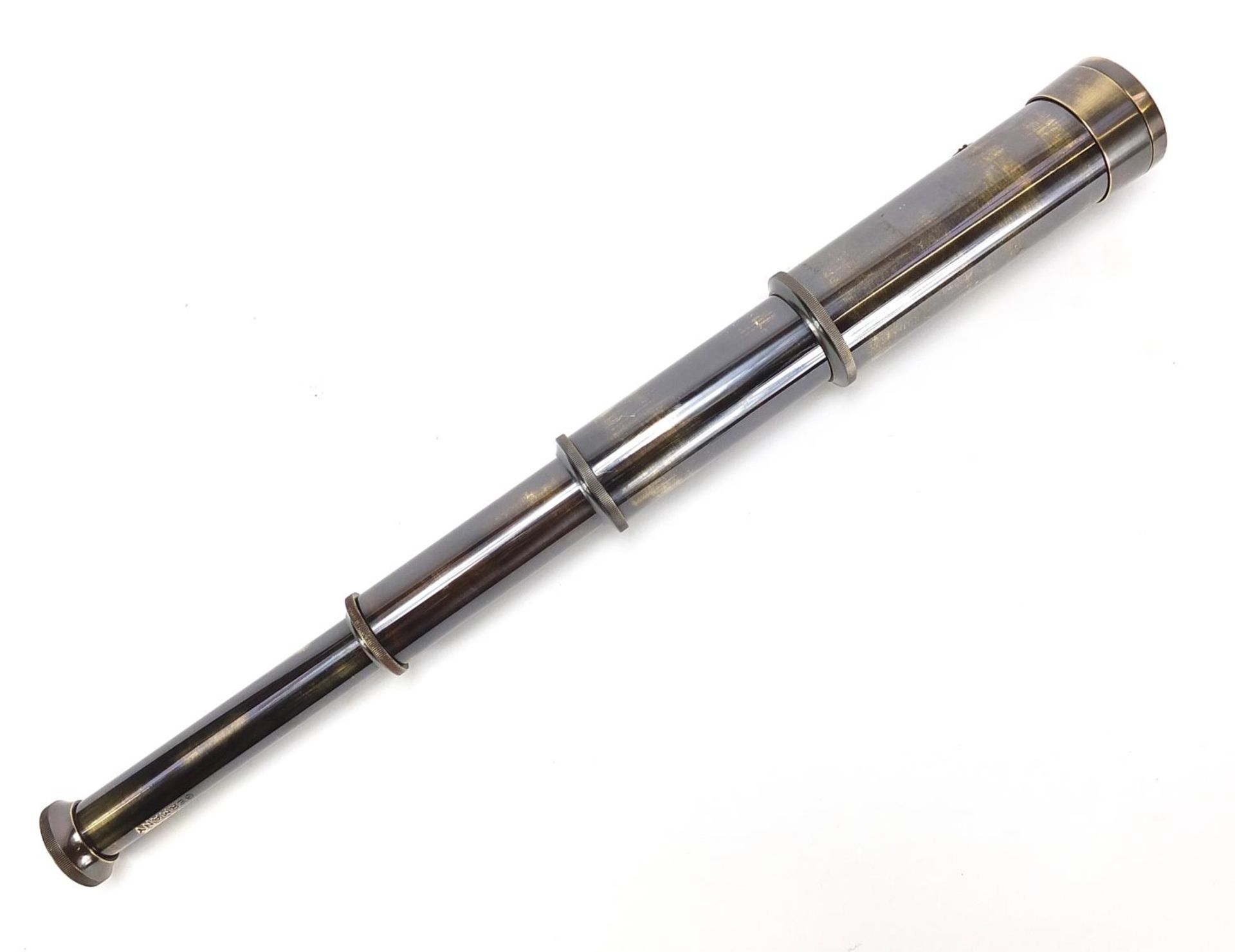 German military interest three draw telescope, 14.5cm in length when closed :For Further Condition - Image 4 of 6