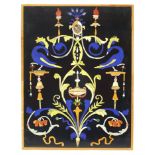 Large Italian pietra dura floral panel with Carrara marble border, 59.5cm x 45cm :For Further