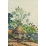 Kipchui Farm Fort Ternan, Kenya, early 20th century watercolour inscribed 'First residence of Eric