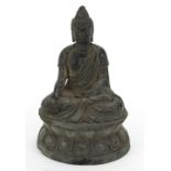 Chino Tibetan bronze figure of Buddha, 11.5cm high :For Further Condition Reports Please Visit Our