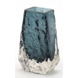 Geoffrey Baxter for Whitefriars, glass coffin vase in indigo or pewter, 13cm high :For Further
