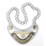 German Third Reich Feldgendarmerie gorget with chain, the gorget 16.5cm wide :For Further