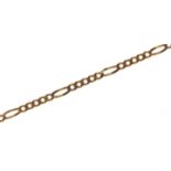 9ct gold Figaro link necklace, 46cm in length, 4.0g :For Further Condition Reports Please Visit