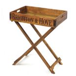 Brighton Pier design butler's tray on stand, 78.5cm H x 65cm W x 45cm D :For Further Condition