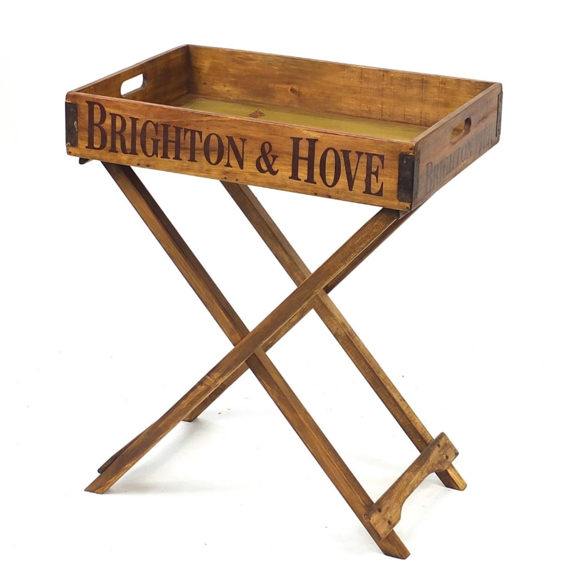 Brighton Pier design butler's tray on stand, 78.5cm H x 65cm W x 45cm D :For Further Condition