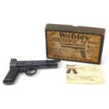 Webley & Scott Junior over lever .177 cal air pistol with box, 18cm in length :For Further Condition