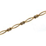 9ct gold diamond bracelet, 16cm in length, 14.0g :For Further Condition Reports Please Visit Our